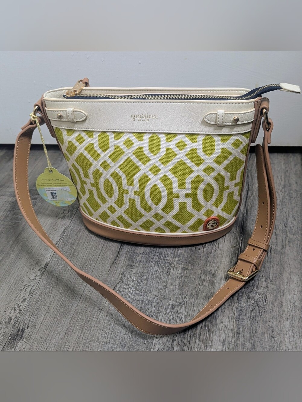 Spartina 449 Heyward Isabelle Linen & Leather Shoulder Bag NWT